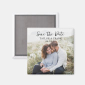 Aimant Photo d'engagement Écriture moderne au pinceau Sav (Recto/Verso)