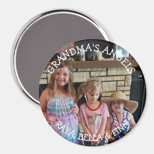 Aimant Photo des anges de grand-mère personnalisée (Recto/Verso)