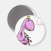 Aimant photo drôle d'un dinosaure rose TeaRex (Recto/Verso)