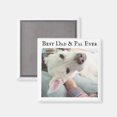 Aimant Photo du chien mignon Best Papa Pal Ever Blue Deni (Recto/Verso)