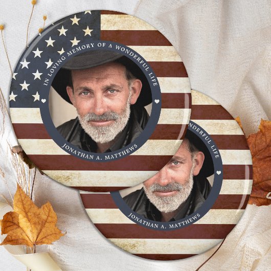 Aimant Photo du drapeau américain du mémorial patriotique