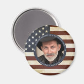 Aimant Photo du drapeau américain du mémorial patriotique (Recto/Verso)