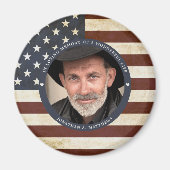 Aimant Photo du drapeau américain du mémorial patriotique (Devant)