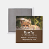 Aimant Photo d'une adorable petite renard orange Annivers (Recto/Verso)