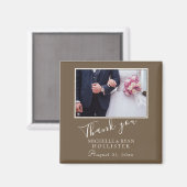 Aimant Photo Elegant Merci Mariage (Recto/Verso)