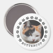 Aimant Photo Empreintes de pattes de chats noirs (Recto/Verso)