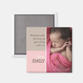 Aimant photo en Merci Brown rose moderne (Recto/Verso)