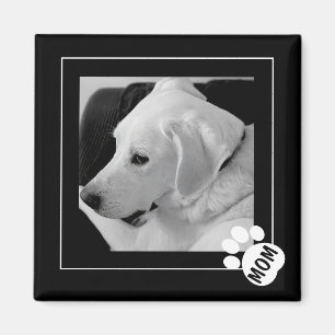 Aimant Photo en noir et blanc de mignonette Chien Maman P