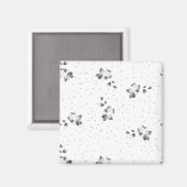 Aimant photo en noir et blanc d'un tas de points (Recto/Verso)