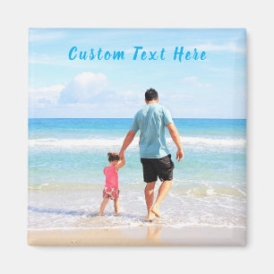 Aimant Photo et texte personnalisés - Votre propre design