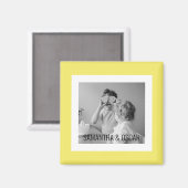Aimant Photo Famille Moderne Jaune Simple Jolie Cadeau (Recto/Verso)