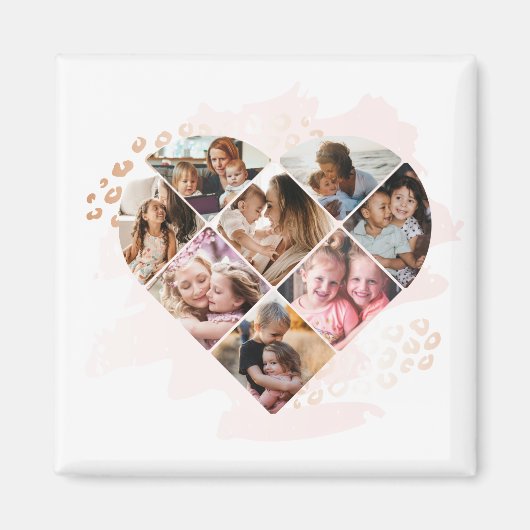 Aimant Photo Family Best Grandma Ever Heart Shape 8 (Devant)