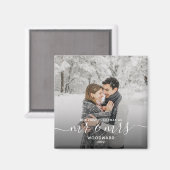 Aimant Photo First Christmas Married White Script (Recto/Verso)