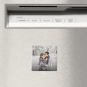 Aimant Photo First Christmas Married White Script (In Situ (Lave-vaisselle))