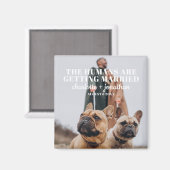 Aimant Photo Funny Chien Enregistrer la date Mariage (Recto/Verso)