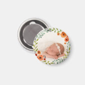 Aimant Photo Instagram personnalisée | Aquarelle Florale (Recto/Verso)