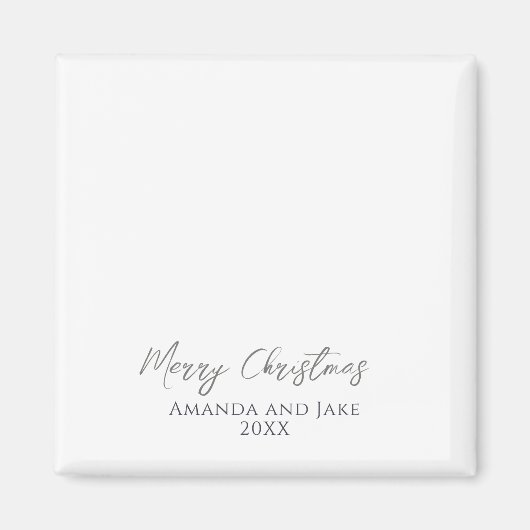 Aimant Photo Joyeux Noël blanc moderne (Devant)