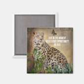 Aimant Photo Leopard Butterfly Live in The Moment Citatio (Recto/Verso)