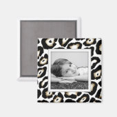 Aimant photo léopard de neige personnalisable (Recto/Verso)