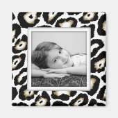Aimant photo léopard de neige personnalisable (Devant)