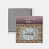 Aimant photo Mariage à fleurs Brown de prune (Recto/Verso)