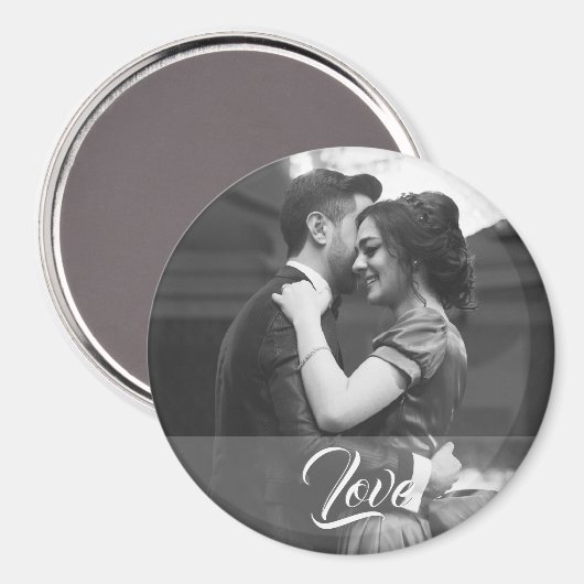 Aimant photo mariage avec texte Amour (Recto/Verso)