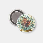Aimant PHOTO Mariage Merci Eucalyptus Feuille Cadeau (Recto/Verso)