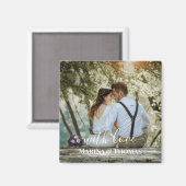 Aimant Photo Mariage Personnalisée Avec Calligraphie Mode (Recto/Verso)