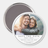 Aimant Photo minimal moderne noir et blanc Save The Date (Recto/Verso)