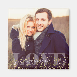 Aimant Photo moderne de monogramme d'amour et