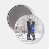 Aimant Photo Moderne Hiver Enregistrer La Date (Recto/Verso)