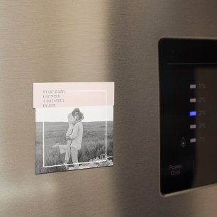 Aimant Photo moderne Pastel Pink Famille Beau Cadeau