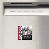 Aimant Photo Noir et Bourgogne Enregistrer l'aimant Date (In Situ (Lave-vaisselle))