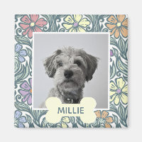 Photo Pastel Vintage Floral Custom Chien Photo
