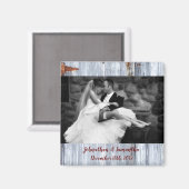 Aimant photo personnalisé blanc Laver bois grange (Recto/Verso)