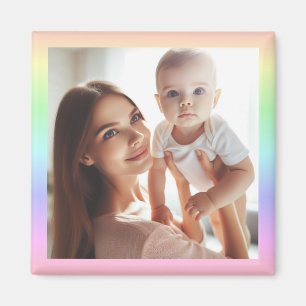 Aimant Photo personnalisée Arc-en-ciel coloré Élégant Amu