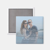 Aimant Photo personnalisée avec Mariage bleu Dusty (Recto/Verso)