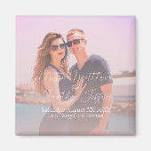 Aimant Photo personnalisée avec Mariage vert rose Dusty (Devant)