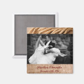 Aimant Photo personnalisée Blé d'aimant sur Burlap Sack C (Recto/Verso)