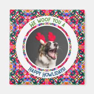 Aimant Photo personnalisée Chien de Noël Papa Papa Papa