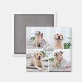 Aimant Photo personnalisée Collage Nom du monogramme Chie (Recto/Verso)