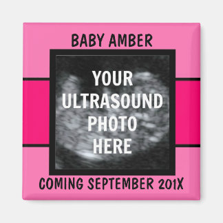 Aimant Photo personnalisée de bébé fille Ultrasound