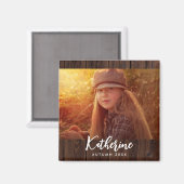 Aimant Photo personnalisée en carton Brown foncé rustique (Recto/Verso)