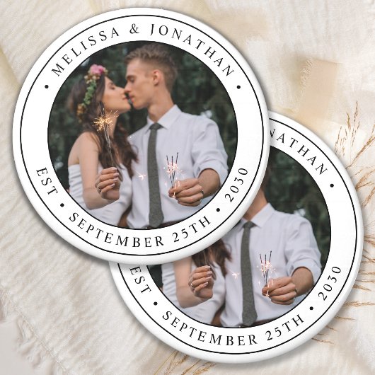 Aimant Photo personnalisée Nouveau Couple Nom Est Date Ma