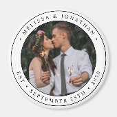 Aimant Photo personnalisée Nouveau Couple Nom Est Date Ma (Devant)