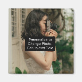 Aimant Photo personnalisée oeuvre Ajouter le nom Slogan (Devant)