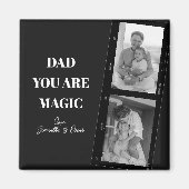 Aimant Photo personnalisée 'Papa, tu es magique' Deux Pèr (Devant)