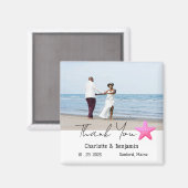 Aimant Photo personnalisée Starfish Beach Mariage Faveur (Recto/Verso)