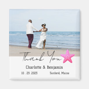 Aimant Photo personnalisée Starfish Beach Mariage Faveur