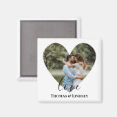 Aimant Photo personnelle Heart Frame Modern Calligraphy (Recto/Verso)